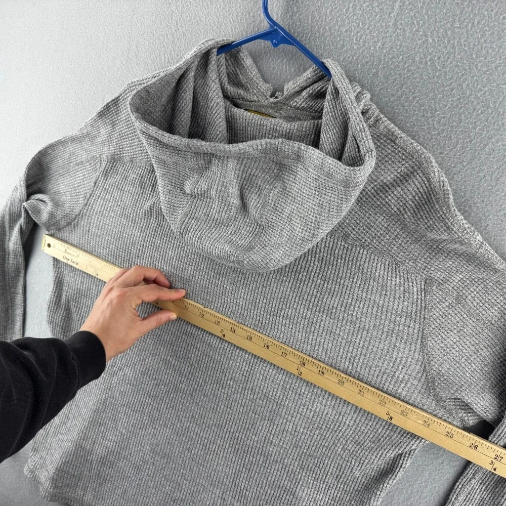 Polo Ralph Lauren Thermal Hoodie Mens Large Gray Lightweight Cotton Pullover - Picture 15 of 16
